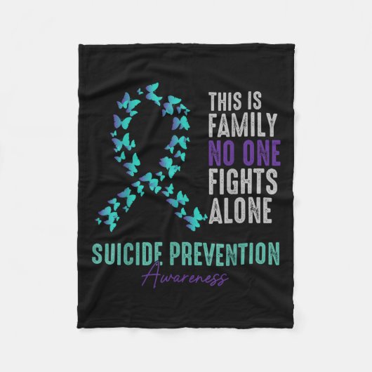 Suicide Prevention Awareness Butterfly Teal Purple Fleecedecke (Vorderseite)