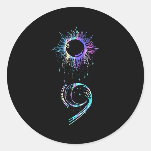Suicide Prevention Awareness Choose Life Semicolon Runder Aufkleber (Vorderseite)