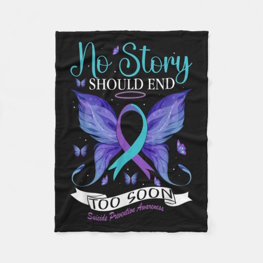 Suicide Prevention Awareness - No Story Should End Fleecedecke (Vorderseite)
