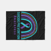 Suicide Prevention Awareness Rainbow & Teal &a Fleecedecke (Vorderseite (Horizontal))