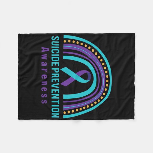 Suicide Prevention Awareness Rainbow &amp; Teal &a Fleecedecke (Vorderseite (Horizontal))