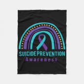 Suicide Prevention Awareness Rainbow &amp; Teal &a Fleecedecke (Vorderseite)