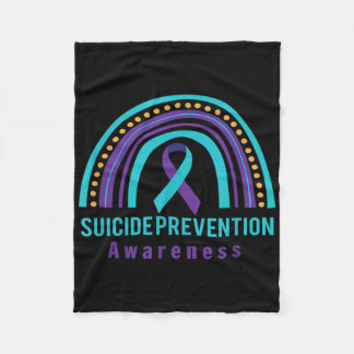 Suicide Prevention Awareness Rainbow & Teal &a Fleecedecke