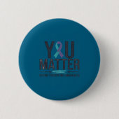 Suicide Prevention Awareness Teal &amp; Purple Rib Button (Vorderseite)