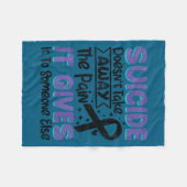 Suicide Prevention Awareness Teal & Purple Rib Fleecedecke (Vorderseite (Horizontal))