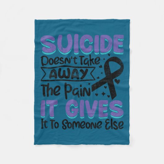 Suicide Prevention Awareness Teal & Purple Rib Fleecedecke (Vorderseite)
