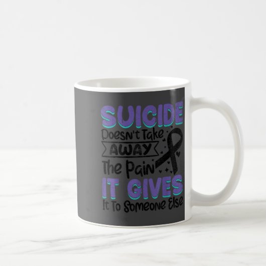 Suicide Prevention Awareness Teal &amp; Purple Rib Kaffeetasse (Rechts)