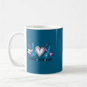 Suicide Prevention Awareness Teal & Purple Rib Kaffeetasse (Links)