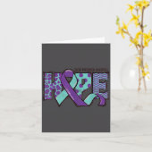 Suicide Prevention Awareness Teal & Purple Rib Karte (Gelbe Blume)