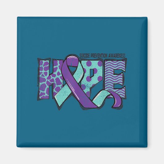 Suicide Prevention Awareness Teal &amp; Purple Rib Magnet (Vorne)
