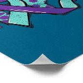 Suicide Prevention Awareness Teal &amp; Purple Rib Poster (Ecke)