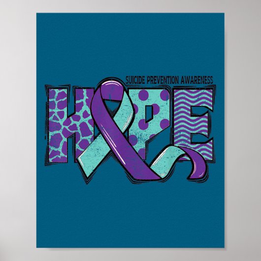 Suicide Prevention Awareness Teal &amp; Purple Rib Poster (Vorne)