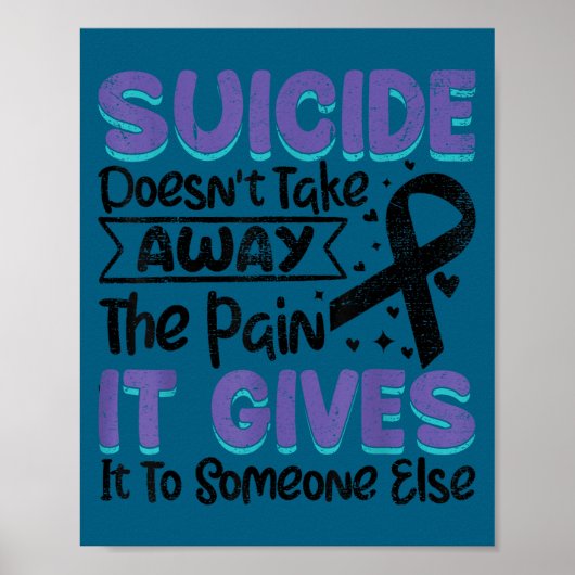 Suicide Prevention Awareness Teal &amp; Purple Rib Poster (Vorne)