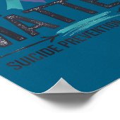 Suicide Prevention Awareness Teal &amp; Purple Rib Poster (Ecke)