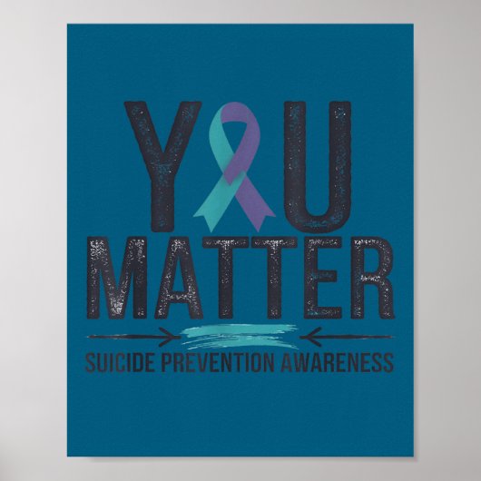 Suicide Prevention Awareness Teal &amp; Purple Rib Poster (Vorne)