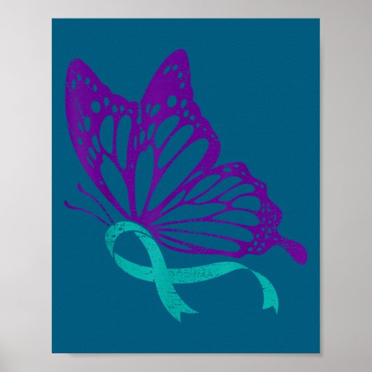 Suicide Prevention Awareness Teal &amp; Purple Rib Poster (Vorne)