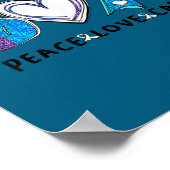 Suicide Prevention Awareness Teal &amp; Purple Rib Poster (Ecke)
