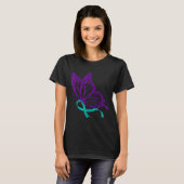 Suicide Prevention Awareness Teal & Purple Rib T-Shirt (Vorne ganz)