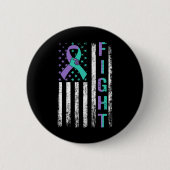 Suicide Prevention Awareness Teal Purple Usa Flag  Button (Vorderseite)