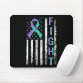 Suicide Prevention Awareness Teal Purple Usa Flag  Mousepad (Mit Mouse)
