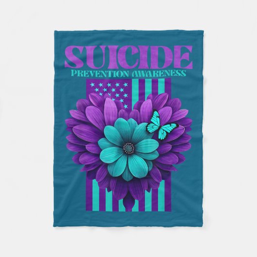 Suicide Prevention Awareness Usa Flag  Fleecedecke (Vorderseite)
