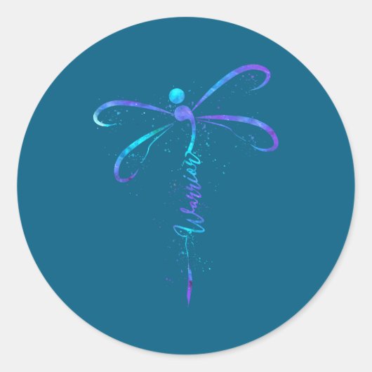Suicide Prevention Awareness Warrior Dragonfly Sem Runder Aufkleber (Vorderseite)