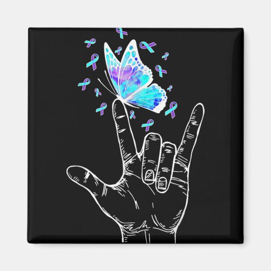 Suicide Prevention Awareness Week Butterfly Love H Magnet (Vorne)