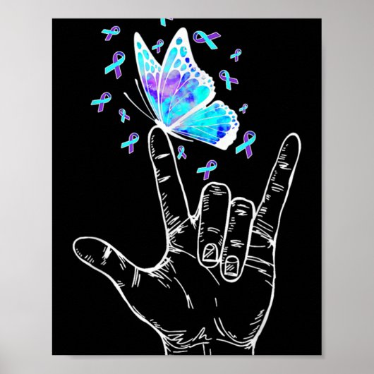 Suicide Prevention Awareness Week Butterfly Love H Poster (Vorne)