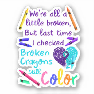 Suicide Prevention Broken Still Color Aufkleber