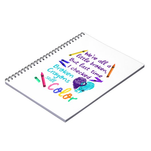 Suicide Prevention Broken Still Color Notizblock (Linke Seite)