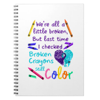 Suicide Prevention Broken Still Color Notizblock