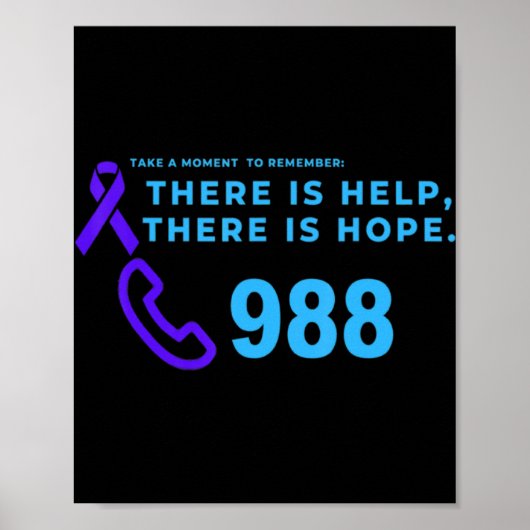 Suicide Prevention Lifeline 988 Poster (Vorne)