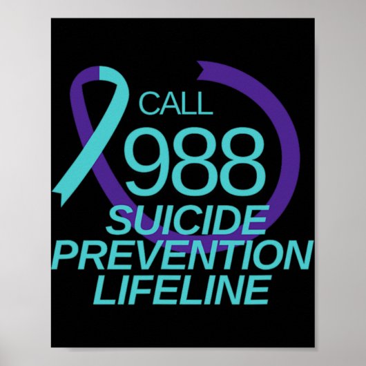 Suicide Prevention Lifeline Call 988  Poster (Vorne)
