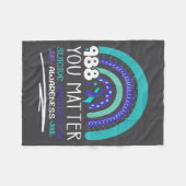 Suicide Prevention Purple Teal Rainbow You Semicol Fleecedecke (Vorderseite (Horizontal))