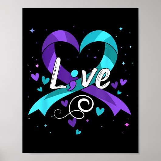 Suicide Prevention - Semicolon Suicide Awareness R Poster (Vorne)