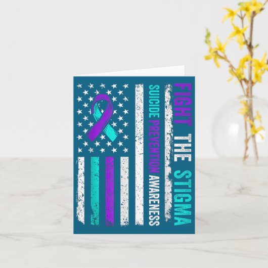 Suicide Prevention Suprt Fight Stigma Suicide Awar Karte (Gelbe Blume)