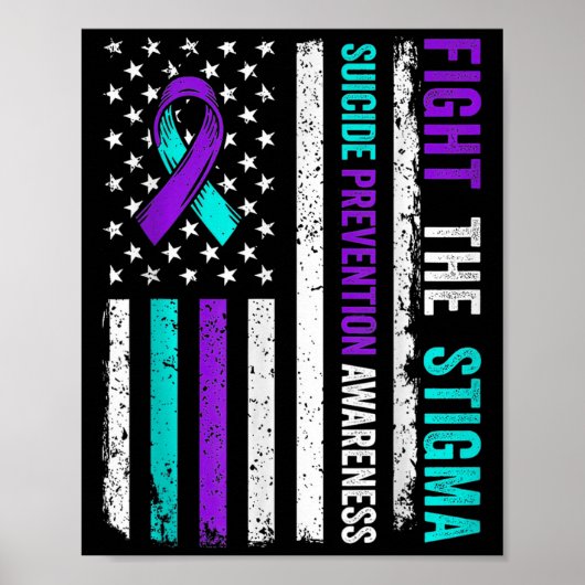 Suicide Prevention Suprt Fight Stigma Suicide Awar Poster (Vorne)