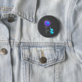Suicide Prevention Teal Purple Flower Elephant Rib Button (Beispiel)