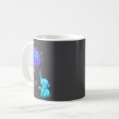 Suicide Prevention Teal Purple Flower Elephant Rib Kaffeetasse (Vorderseite Links)