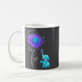 Suicide Prevention Teal Purple Flower Elephant Rib Kaffeetasse (Links)