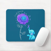 Suicide Prevention Teal Purple Flower Elephant Rib Mousepad (Mit Mouse)