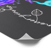 Suicide Prevention Teal Purple Flower Elephant Rib Poster (Ecke)