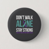 Suicide Prevention Teal Purple Ribbon Suprt  Button (Vorderseite)