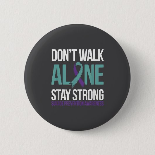 Suicide Prevention Teal Purple Ribbon Suprt  Button (Vorderseite)