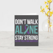 Suicide Prevention Teal Purple Ribbon Suprt  Karte (Gelbe Blume)