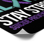Suicide Prevention Teal Purple Ribbon Suprt  Poster (Ecke)