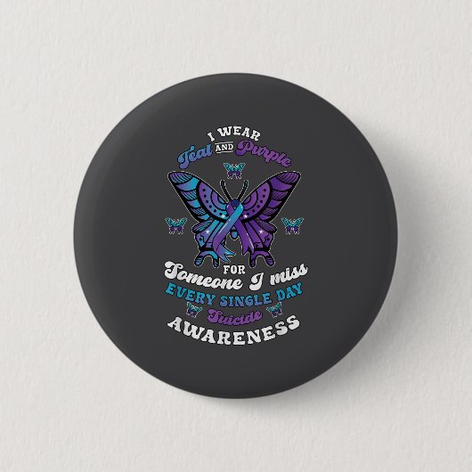 Suicide Prevention Wear Teal Purple Someone I Miss Button (Vorderseite)