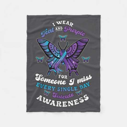 Suicide Prevention Wear Teal Purple Someone I Miss Fleecedecke (Vorderseite)