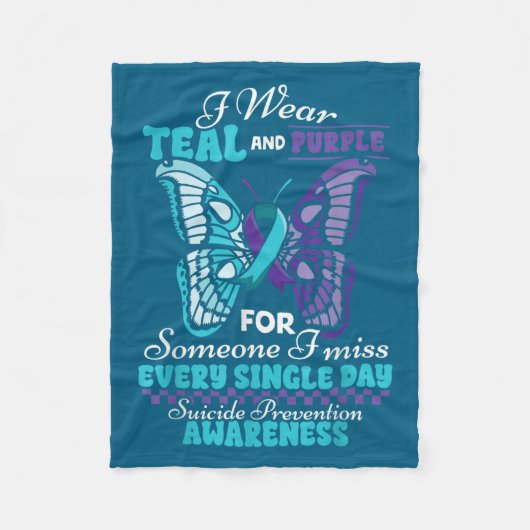 Suicide Prevention Wear Teal Purple Someone I Miss Fleecedecke (Vorderseite)