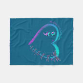 Suicide Prevention Week Dragonfly Heart Ribbon Sem Fleecedecke (Vorderseite (Horizontal))